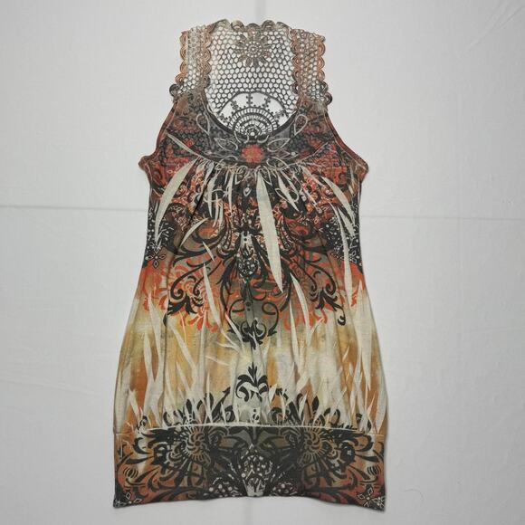 Y2K Vintage Rue 21 Size Small Boho crochet back tank top - Picture 3 of 5